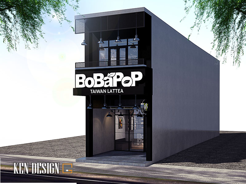 thiết kế quán trà sữa bobapop